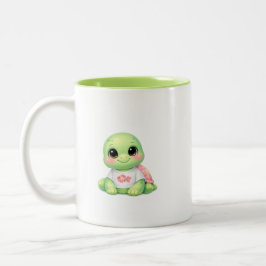 Café Em Dois Tons Caneca Kawaii de Tartaruga Marinha de Duas Cores e