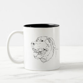 Café Em Dois Tons Caneca Labrador Retriever, Linha Arte de Cachorro