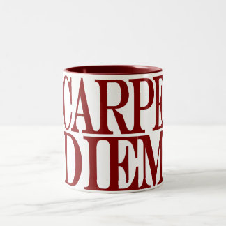 Café Em Dois Tons Caneca Latin das citações de Carpe Diem