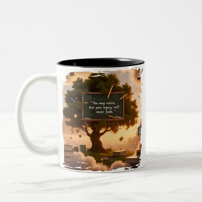 Café Em Dois Tons Caneca Legado de Professor Aposentado (Esquerda)