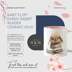 Café Em Dois Tons Caneca Leitora Coelho de Orelhas Caídas Bebê