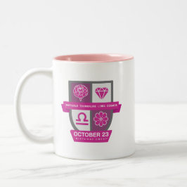 Café Em Dois Tons Caneca Libra Birthday Crest™ para 1-23 de Outubro