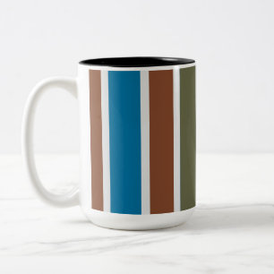 Café Em Dois Tons Caneca Listrada de Duas Cores, 450 ml