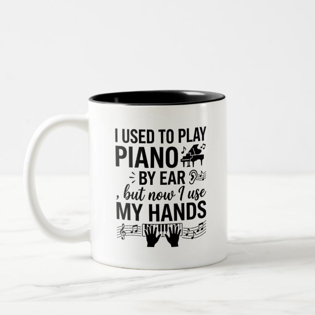 Café Em Dois Tons Caneca Mãos de Piano Surpresa Duas-Tons (Esquerda)