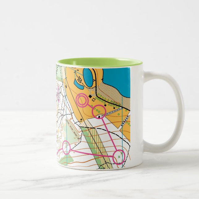 Café Em Dois Tons Caneca - mapa de Orienteering (Direita)