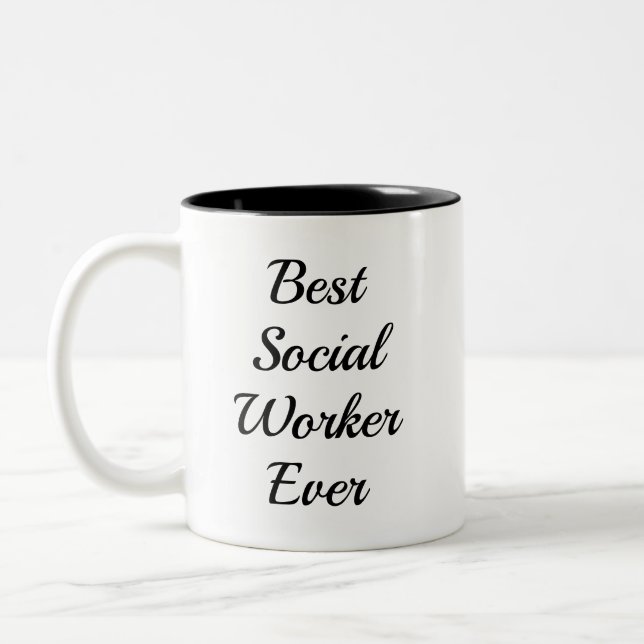 Café Em Dois Tons Caneca Melhor Assistente Social de Todos os Tempos (Esquerda)