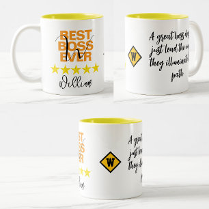 Café Em Dois Tons Caneca Melhor Chefe de Todos os Tempos (Monograma