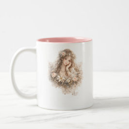 Café Em Dois Tons Caneca Menina Flor de Blush