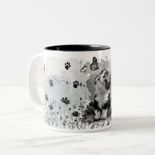 Café Em Dois Tons Caneca Miau de Gatinho Fofo Amante de Gato Adorá