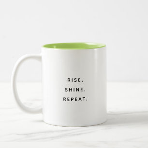Café Em Dois Tons Caneca Moderno de Duas Cores Tipografia Repita Bri