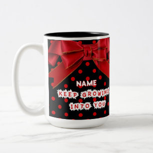 Café Em Dois Tons Caneca Motivacional Personalizada de Pontos Vermel