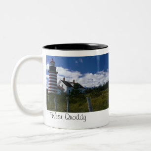Café Em Dois Tons CANECA ocidental do leste do farol de n Quoddy