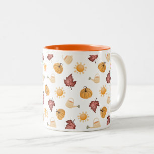 Café Em Dois Tons Caneca “Olá Outono” Estética de Outono Aconchega