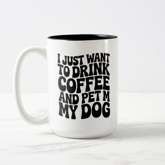 Café Em Dois Tons Caneca para Amante de Cachorro Mãe de Cachorro (Esquerda)