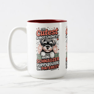 Café Em Dois Tons Caneca para Amante de Cachorro Schnauzer Fofo