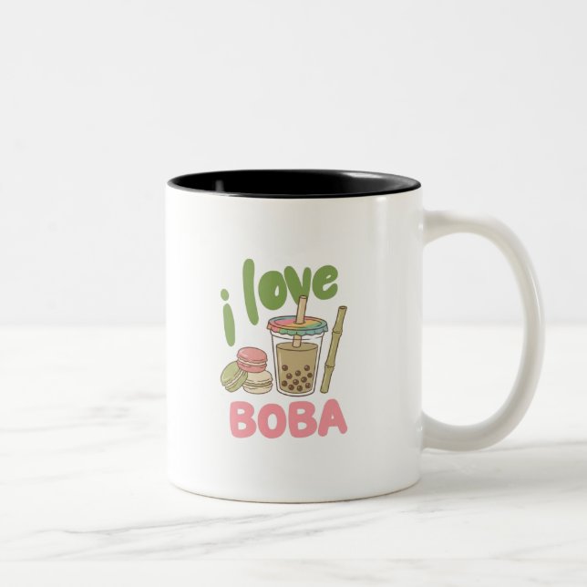 Café Em Dois Tons caneca para amantes de boba (Direita)