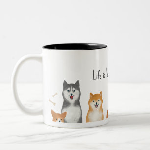 Café Em Dois Tons Caneca para amantes de cães