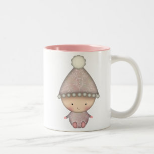 Café Em Dois Tons Caneca para Chá de Bebê Menina