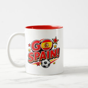 Café Em Dois Tons Caneca para Fã de Futebol VAI ESPANHA Espanha Pa