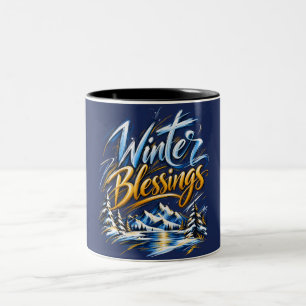 Café Em Dois Tons Caneca Personalizada Bênçãos de Inverno Caneca de