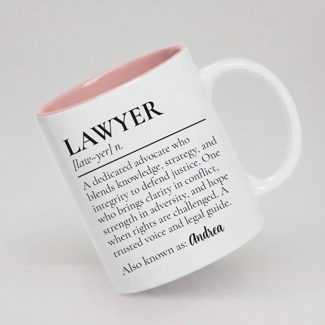 Café Em Dois Tons Caneca personalizada com definição de advogado par (custom lawyer definition mug gift for law grad, personalized lawyer gift mug for attorneys)
