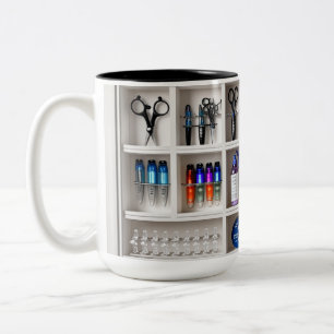 Café Em Dois Tons Caneca personalizada de 15oz para cabeleireiro est