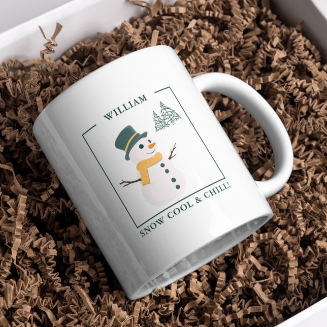 Café Em Dois Tons Caneca Personalizada de Boneco de Neve Snow Cool & (Criador carregado)