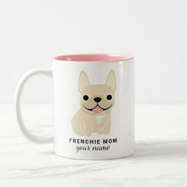 Café Em Dois Tons Caneca Personalizada de Bulldog Francês Nome & Fra
