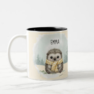 Café Em Dois Tons Caneca Personalizada de Coruja Fofa, Animal da Flo