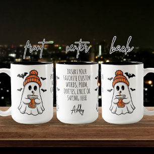 Café Em Dois Tons Caneca Personalizada de Fantasma de Halloween para