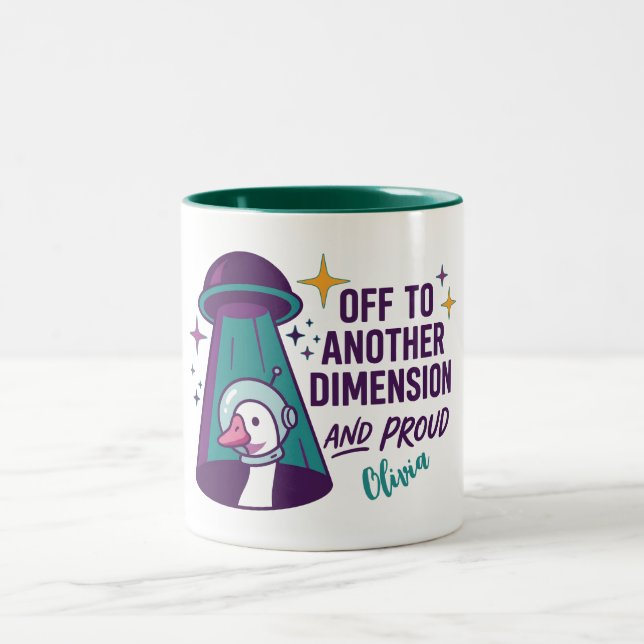 Café Em Dois Tons Caneca Personalizada de Ganso UFO, Presente Divert (Centro)