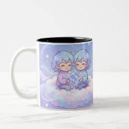 Café Em Dois Tons Caneca Personalizada de Gêmeos do Zodíaco Fofa