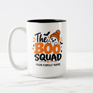 Café Em Dois Tons Caneca personalizada de Halloween The Boo Squad