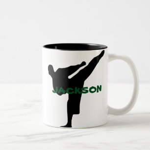 Café Em Dois Tons Caneca Personalizada de Karatê
