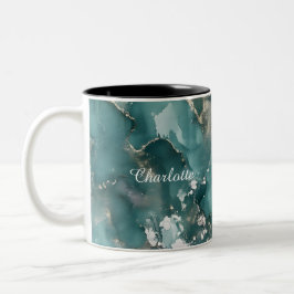 Café Em Dois Tons Caneca Personalizada de Luxo com Padrão de Mármore