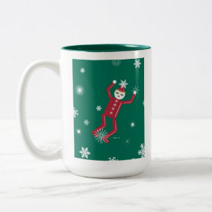 Café Em Dois Tons Caneca personalizada de Martzkin do floco de neve