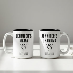 Café Em Dois Tons Caneca Personalizada de Presente para Mãe, Avó ou