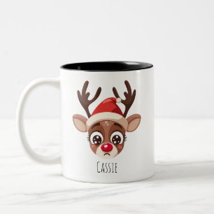 Café Em Dois Tons Caneca Personalizada de Rêneer Triste – Presente c