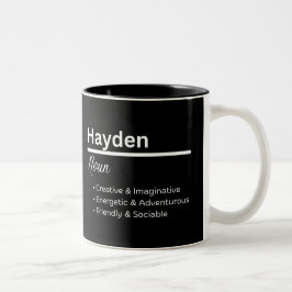Café Em Dois Tons Caneca Personalizada Definição do Nome de Menino H