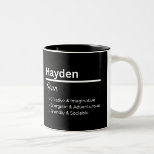 Café Em Dois Tons Caneca Personalizada Definição do Nome de Menino H