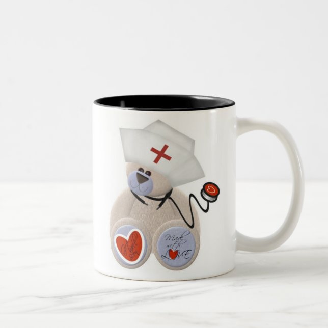Café Em Dois Tons Caneca personalizada do urso de ursinho da (Direita)
