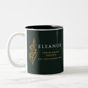 Café Em Dois Tons Caneca Personalizada Flor de Nascimento Ouro - Ast