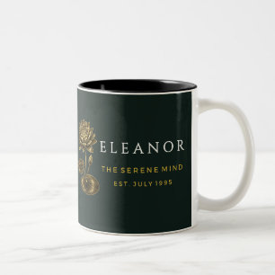 Café Em Dois Tons Caneca Personalizada Flor de Nascimento Ouro - Jul