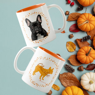 Café Em Dois Tons Caneca personalizada laranja pastel com foto de bu