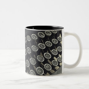 Café Em Dois Tons Caneca personalizada máquina de escrever do