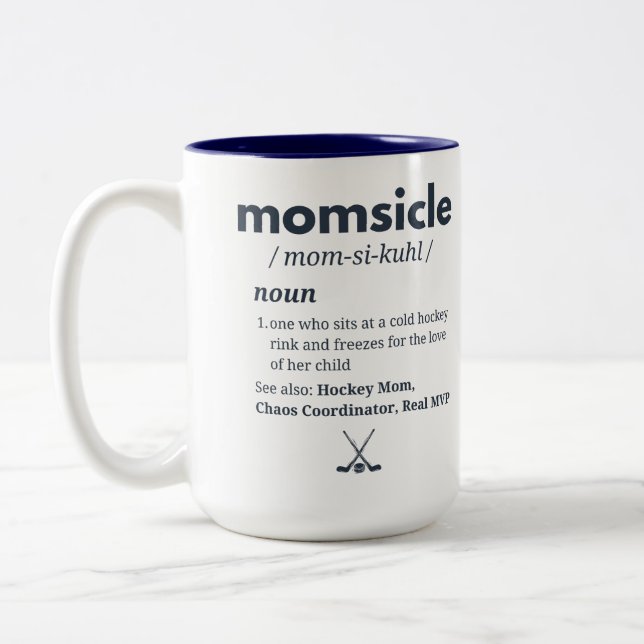 Café Em Dois Tons Caneca Personalizada Momsicle de Hockey  (Esquerda)