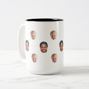 Café Em Dois Tons Caneca Personalizada Rostos de Família Fotos 2