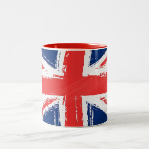 Café Em Dois Tons Caneca pintada de Union Jack