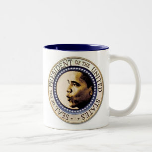 Café Em Dois Tons Caneca presidencial do selo de Obama