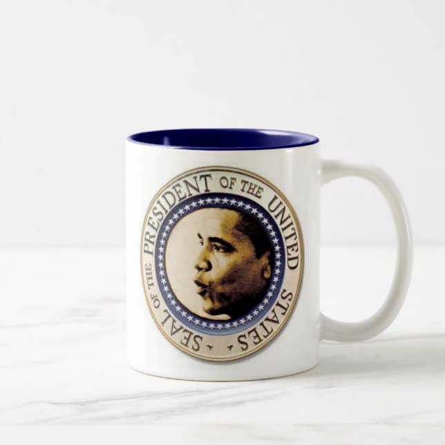 Café Em Dois Tons Caneca presidencial do selo de Obama (Direita)